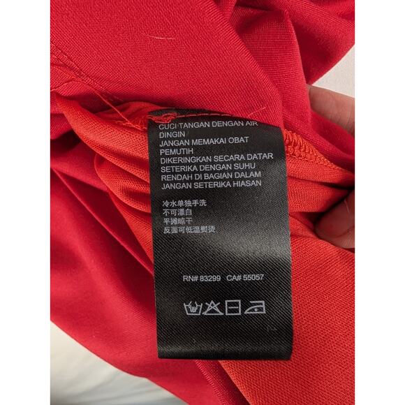 Bebe Dress Womens Small Red Striped Sheer Bodycon Long Sleeve SALT1099 NWT - Picture 7 of 8